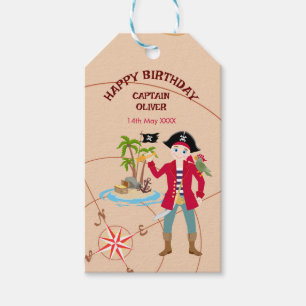 Pirate Boy Treasure Map Spaß Geburtstagsparty Geschenkanhänger