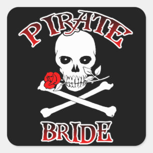 Pirate Bride Quadratischer Aufkleber