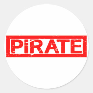 Pirate-Briefmarke Runder Aufkleber