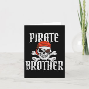 Pirate Brother Halloween Skull & Crossbones Pi Karte