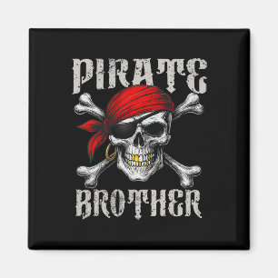 Pirate Brother Piratenflagge Flag und Skull Crossb Magnet