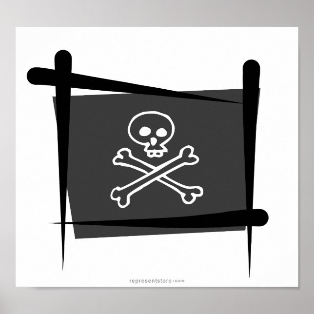 Pirate Brush Flag Poster (Vorne)
