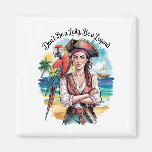 Pirate Buccaneer Beauty on Deck Magnet