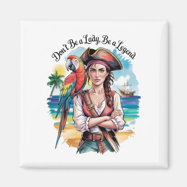 Pirate Buccaneer Beauty on Deck Magnet (Vorne)