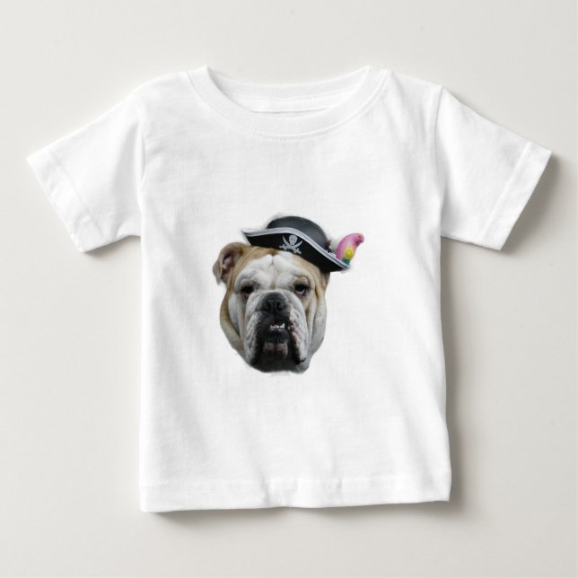 Pirate Bulldog Baby T-shirt (Vorderseite)