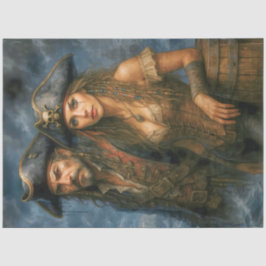 Pirate Captain and Queen | Caribbean Nautical  Seidenpapier