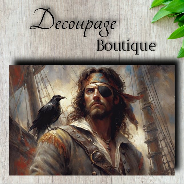 Pirate Captain Bandana Decoupage Seidenpapier (Pirate Captain Bandana Decoupage Tissue Paper)