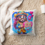 Pirate Captain Birthday Kids Geschenke Illustratio Kissen<br><div class="desc">Lebhaftes Piratengeburtdesign mit einem whimsical Piraten,  der einen lila Herzballon hält. Umgeben von farbenfrohen Herzen und kühnen "Happy Birthday" Text,  ist diese Illustration perfekt für eine lustige Feier!</div>