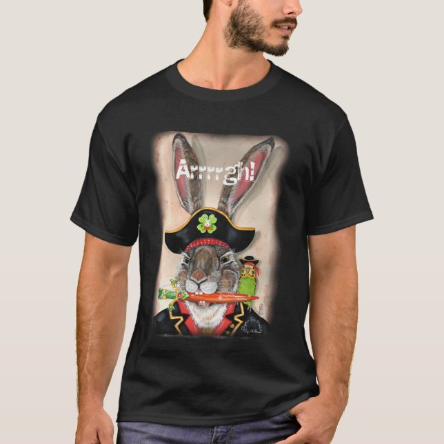 Pirate Captain Jack Rabbit Parakeet Animal Mens T-Shirt (Vorderseite)