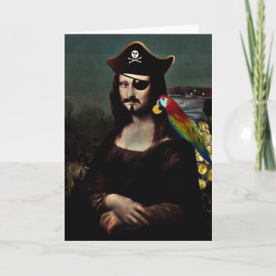 Pirate Captain Mona Lisa Feiertagskarte