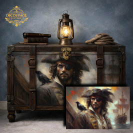 Pirate Captain Portrait Decoupage Seidenpapier