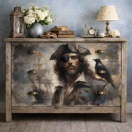 Pirate Captain Raven Decoupage Seidenpapier