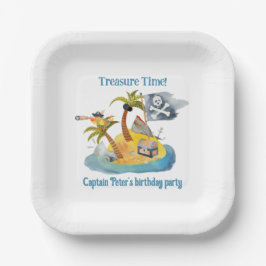 Pirate Captain's Treasure Geburtstagsparty Pappteller