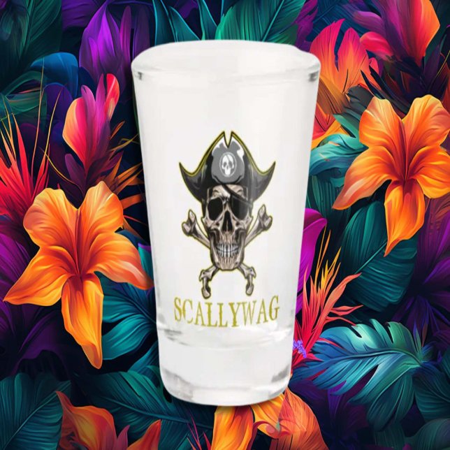 PIRATE CARRIBEAN GOLD SKULL Crossbones Scallywag Schnapsglas (Von Creator hochgeladen)
