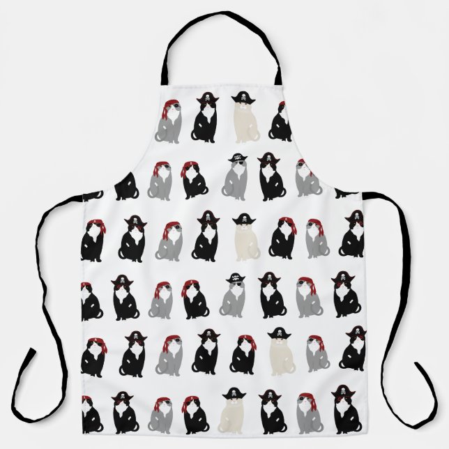 Pirate Cat Allover Print Schürze (Vorderseite)