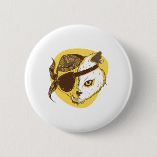 Pirate Cat Button