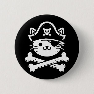 Pirate Cat Crossbones Cat Lover Cats Kitten Eigent Button