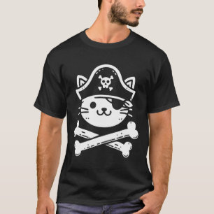 Pirate Cat Crossbones Cat Lover Cats Kitten Eigent T-Shirt