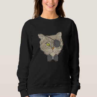 Pirate Cat  Eye Surgery Survivor Glaucoma Cataract Sweatshirt