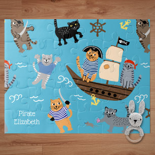 Pirate Cat Pattern für Jungen und Mädchen Puzzle