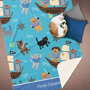 Pirate Cat Pattern für Jungen und Mädchen Sherpadecke