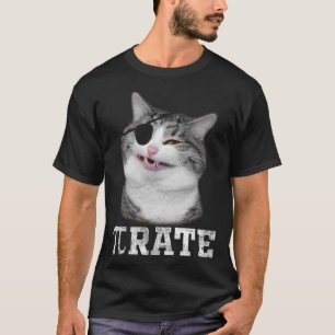 Pirate Cat Pi Day Math Schiffskapitän Katzen Kätzc T-Shirt