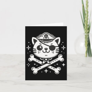 Pirate Cat Pirate Crew Geburtstagsparty Matching Karte
