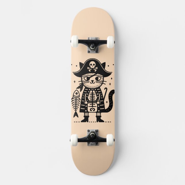Pirate Cat Skateboard (Vorderseite)