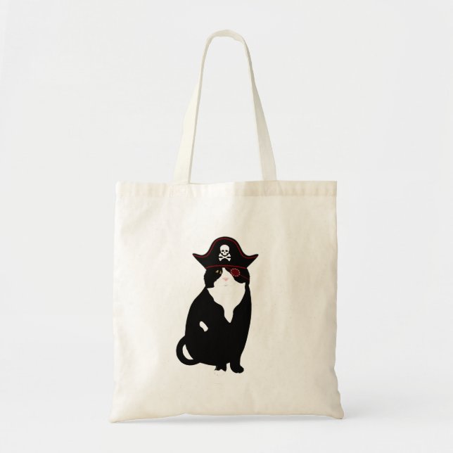 Pirate Cat Tote Bag Tragetasche (Vorne)