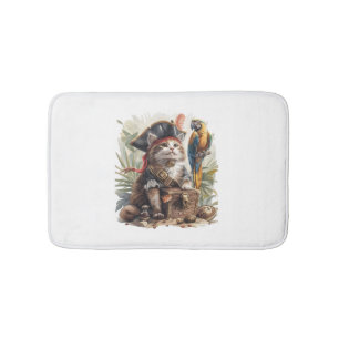 Pirate Cat Treasure Badematte