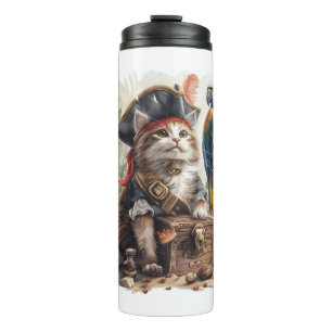 Pirate Cat Treasure Thermosbecher