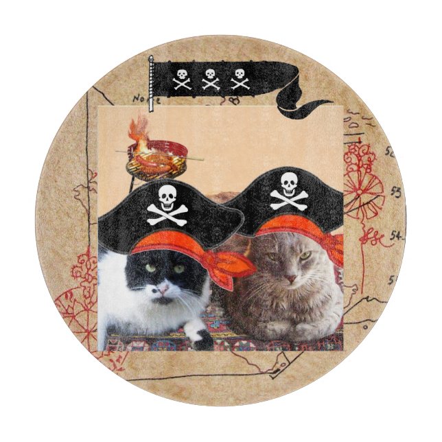 PIRATE CATS, sprechen wie ein Piratentag Schneidebrett (Vorderseite)
