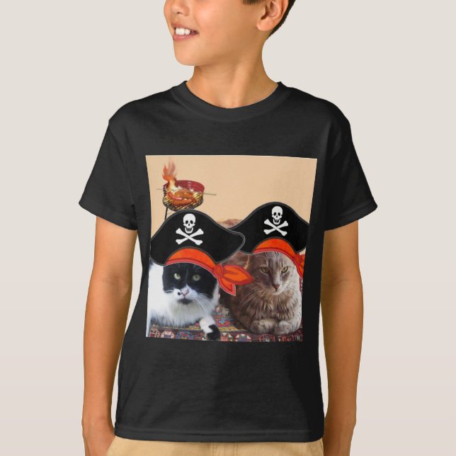PIRATE CATS, sprechen wie ein Piratentag T-Shirt (Vorderseite)