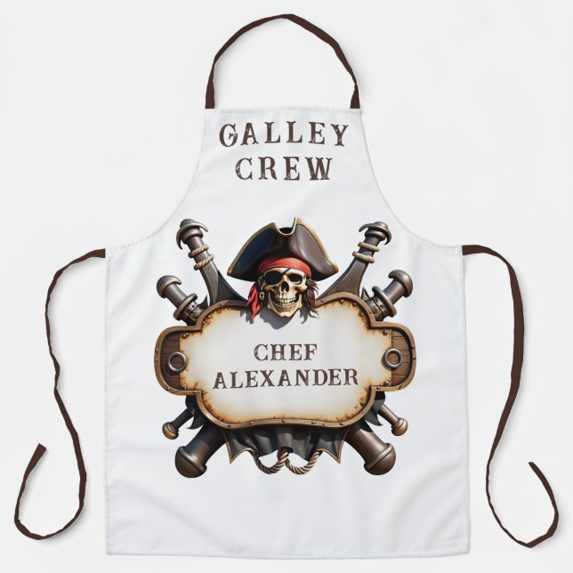 Pirate Chef Personalize Apron Schürze (Vorderseite)