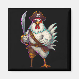 Pirate Chicken Funny Halloween Kostüm für Men Wom Magnet