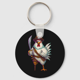 Pirate Chicken Funny Halloween Kostüm für Men Wom Schlüsselanhänger