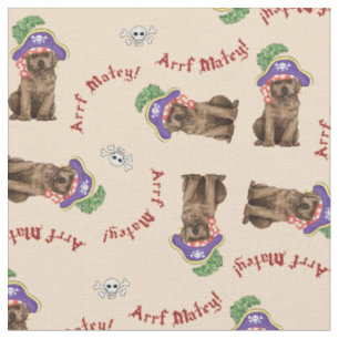 Pirate Chocolate Labrador Fabric Stoff