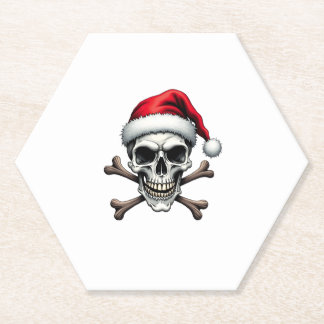 Pirate Christmas Skull & Crossbones Santa Hat. Got Untersetzer