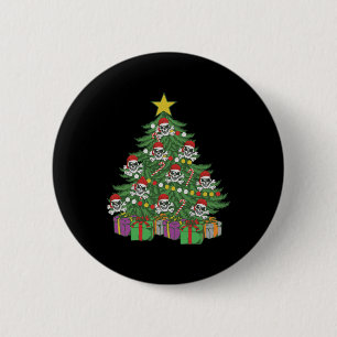 Pirate Christmas Tree Skull Crossbones Button