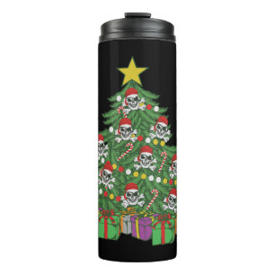 Pirate Christmas Tree Skull Crossbones Thermosbecher