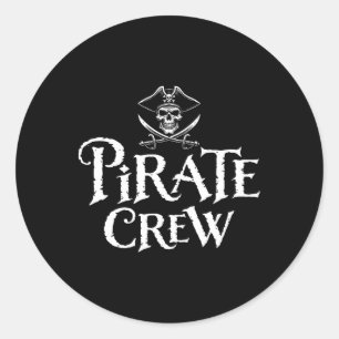 Pirate Crew Funny Halloween Kostüm Vater Mama Boys Runder Aufkleber
