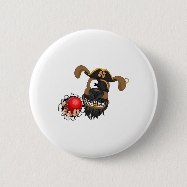 Pirate Cricket And Se Ll Caribbean Cruise Funny Do Button (Vorderseite)