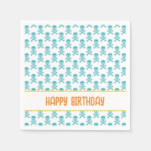 Pirate Crossbones Happy Birthday Kids Colorful Fun Serviette