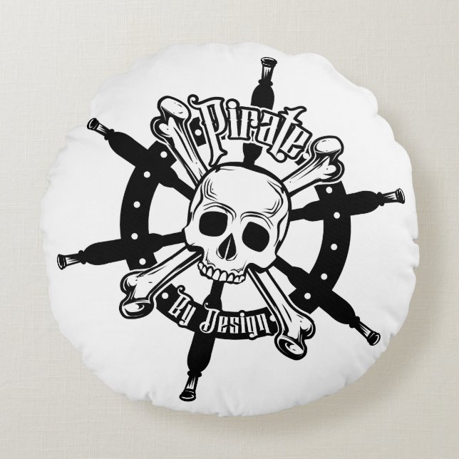 Pirate Cushion Round Rundes Kissen (Vorderseite)
