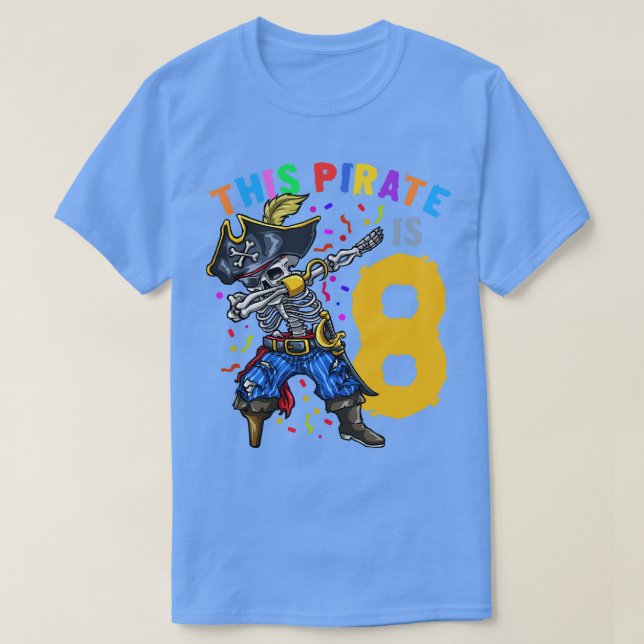 Pirate Dabbing am 8. Geburtstag T-Shirt (Design vorne)