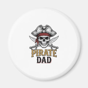 Pirate Dad Skull Schwert Vintage Gravur Shirt_1 Magnet