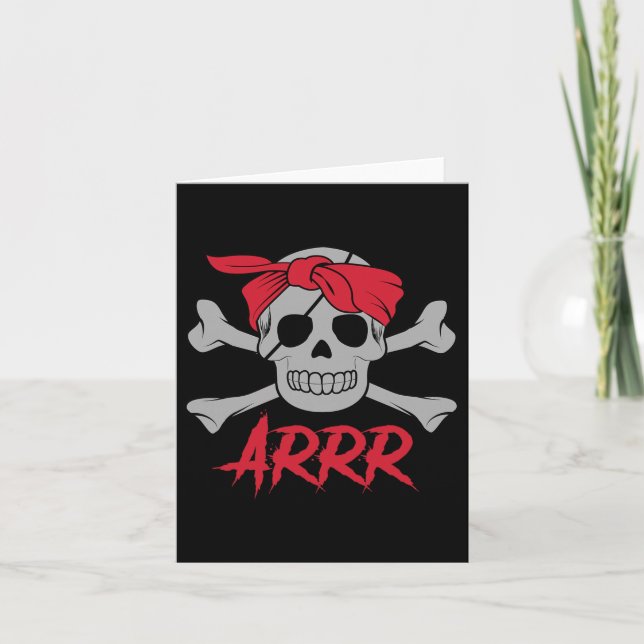 Pirate Dead Skull mit Augapatsch Halloween Karte (Vorderseite)