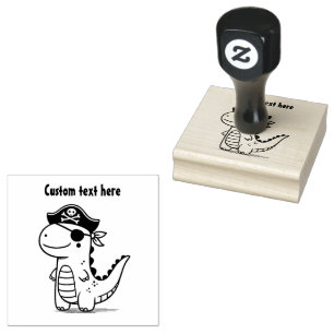 Pirate Dinosaur Gummistempel