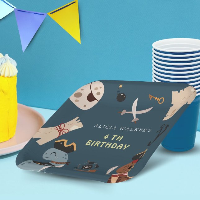 Pirate Dinosaur Party Animals Kindergeburtstag Pappteller (Von Creator hochgeladen)