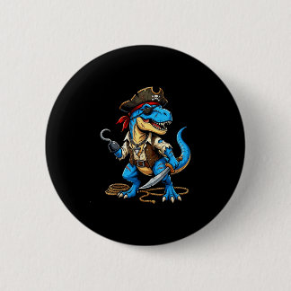 Pirate dinosaur t rex boys girls kids funny button